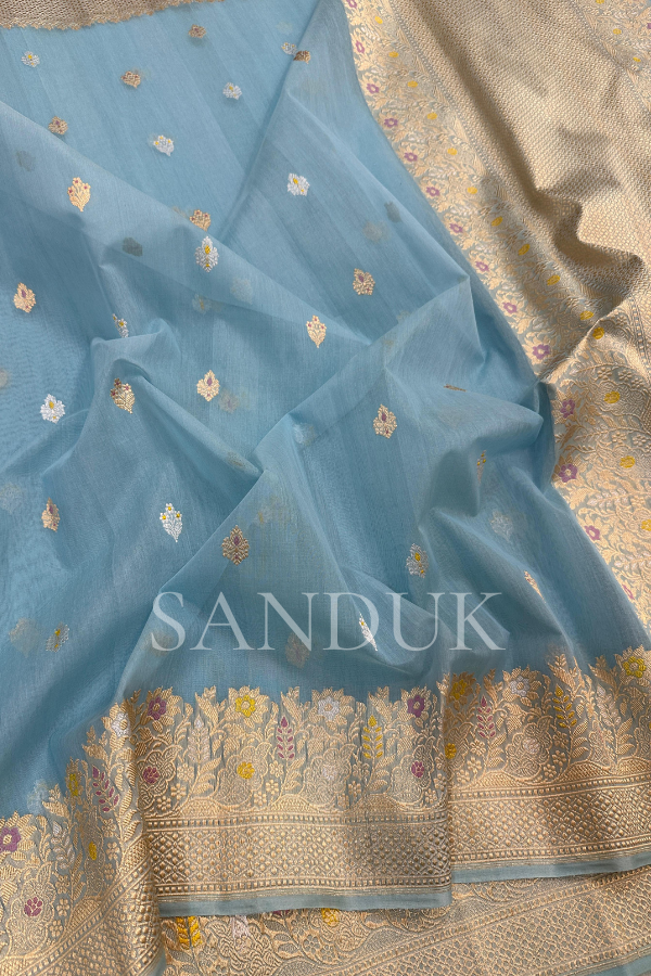 Blue Silk by Cotton (Saree)