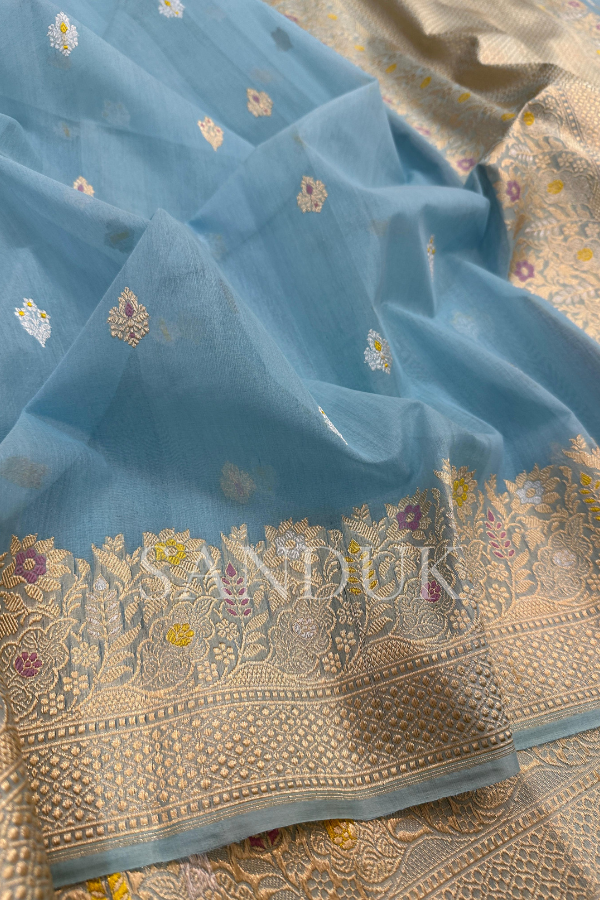 Blue Silk by Cotton (Saree)