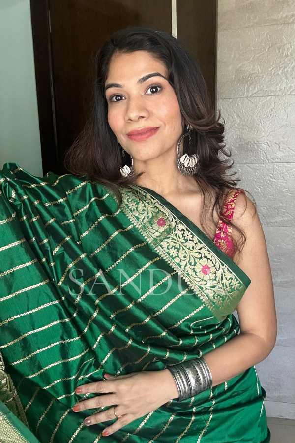 Green stripe Saree