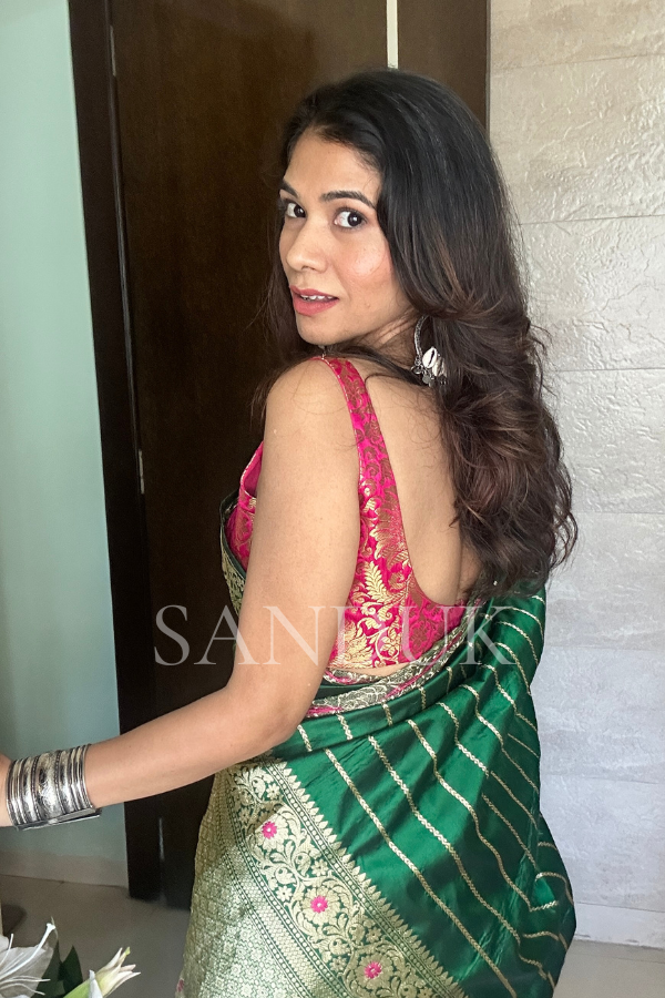 Green stripe Saree