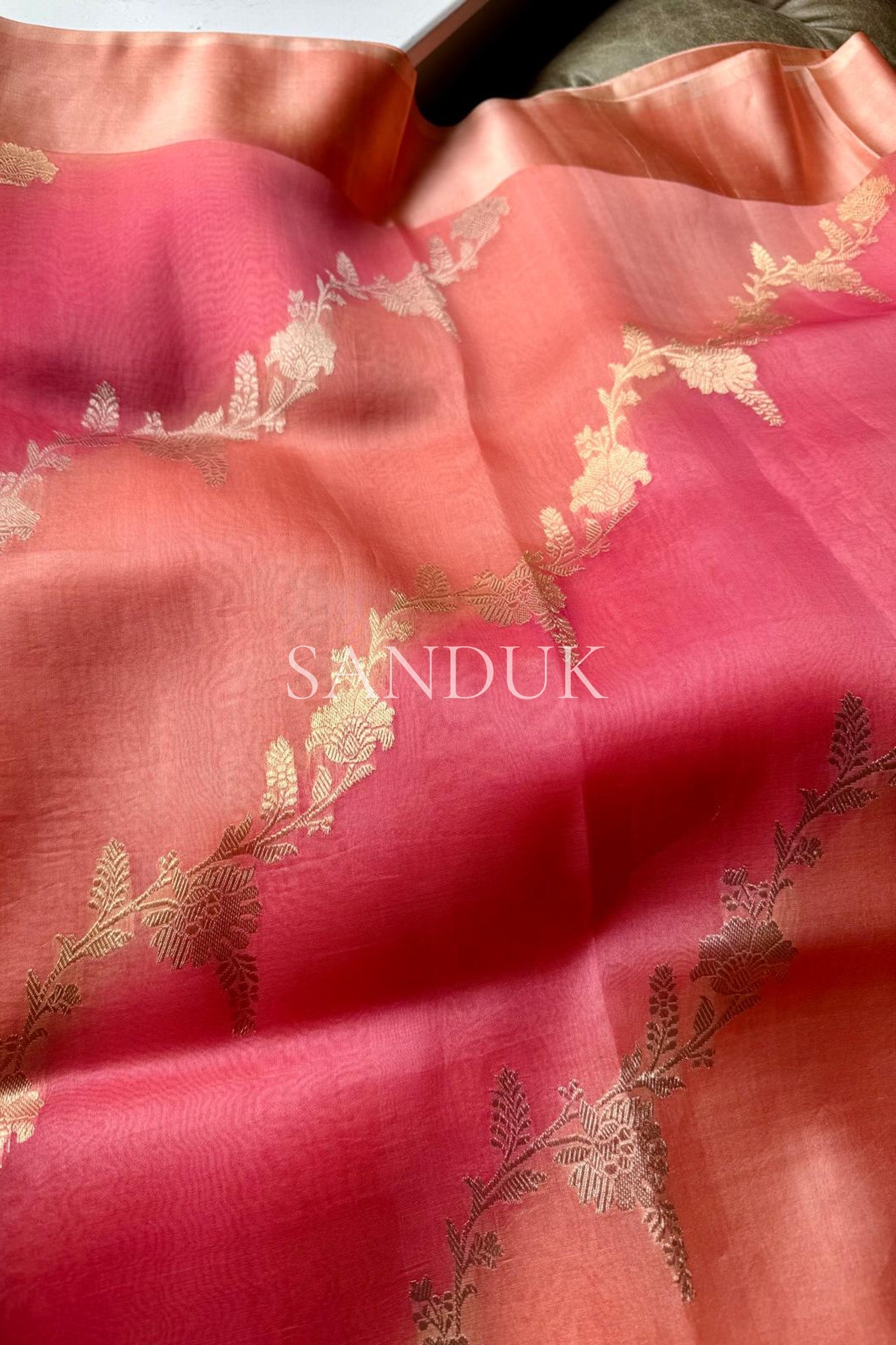 Brush Paint Kora Silk Saree